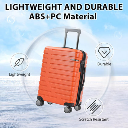 Carry On Luggage with Spinner Wheels, Hard Shell Carry-On Expandable Suitcase 21x14x9 Airline Approved & Built-in TSA Lock, Durable Travel Rolling Suitcase, Carry-On 20-Inch, Lake Blue