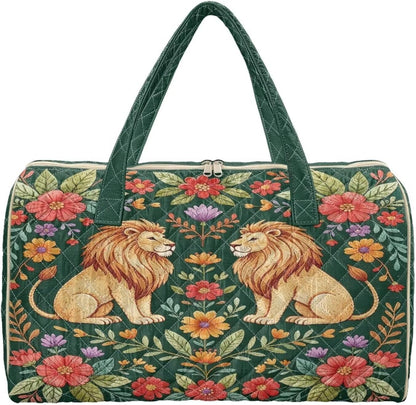 Black Cat Quilted Tote Bag Duffle Bags For Women Travel Quilt Sling Shoulder Bag Large Overnight Hobo Handbag for Work Gym Sport