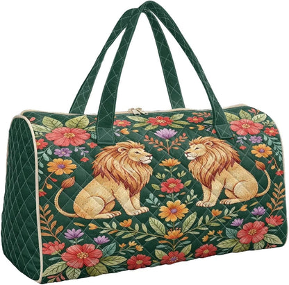 Black Cat Quilted Tote Bag Duffle Bags For Women Travel Quilt Sling Shoulder Bag Large Overnight Hobo Handbag for Work Gym Sport