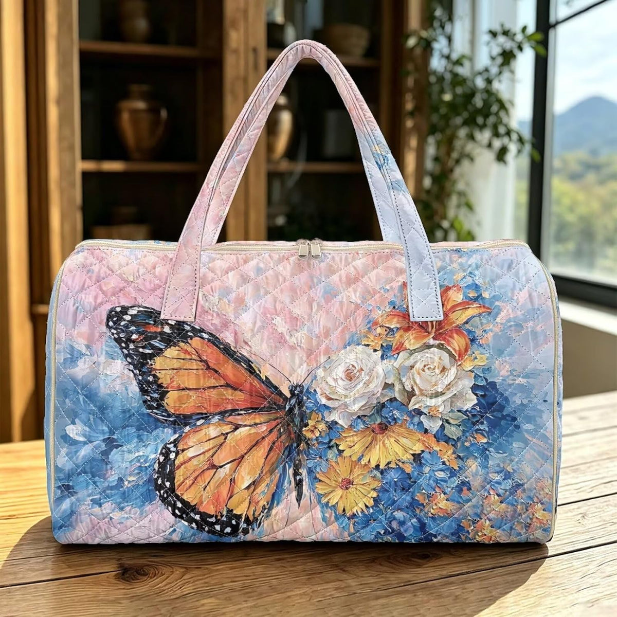 Black Cat Quilted Tote Bag Duffle Bags For Women Travel Quilt Sling Shoulder Bag Large Overnight Hobo Handbag for Work Gym Sport