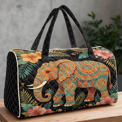 Black Cat Quilted Tote Bag Duffle Bags For Women Travel Quilt Sling Shoulder Bag Large Overnight Hobo Handbag for Work Gym Sport