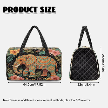 Black Cat Quilted Tote Bag Duffle Bags For Women Travel Quilt Sling Shoulder Bag Large Overnight Hobo Handbag for Work Gym Sport