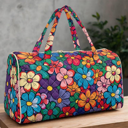 Black Cat Quilted Tote Bag Duffle Bags For Women Travel Quilt Sling Shoulder Bag Large Overnight Hobo Handbag for Work Gym Sport