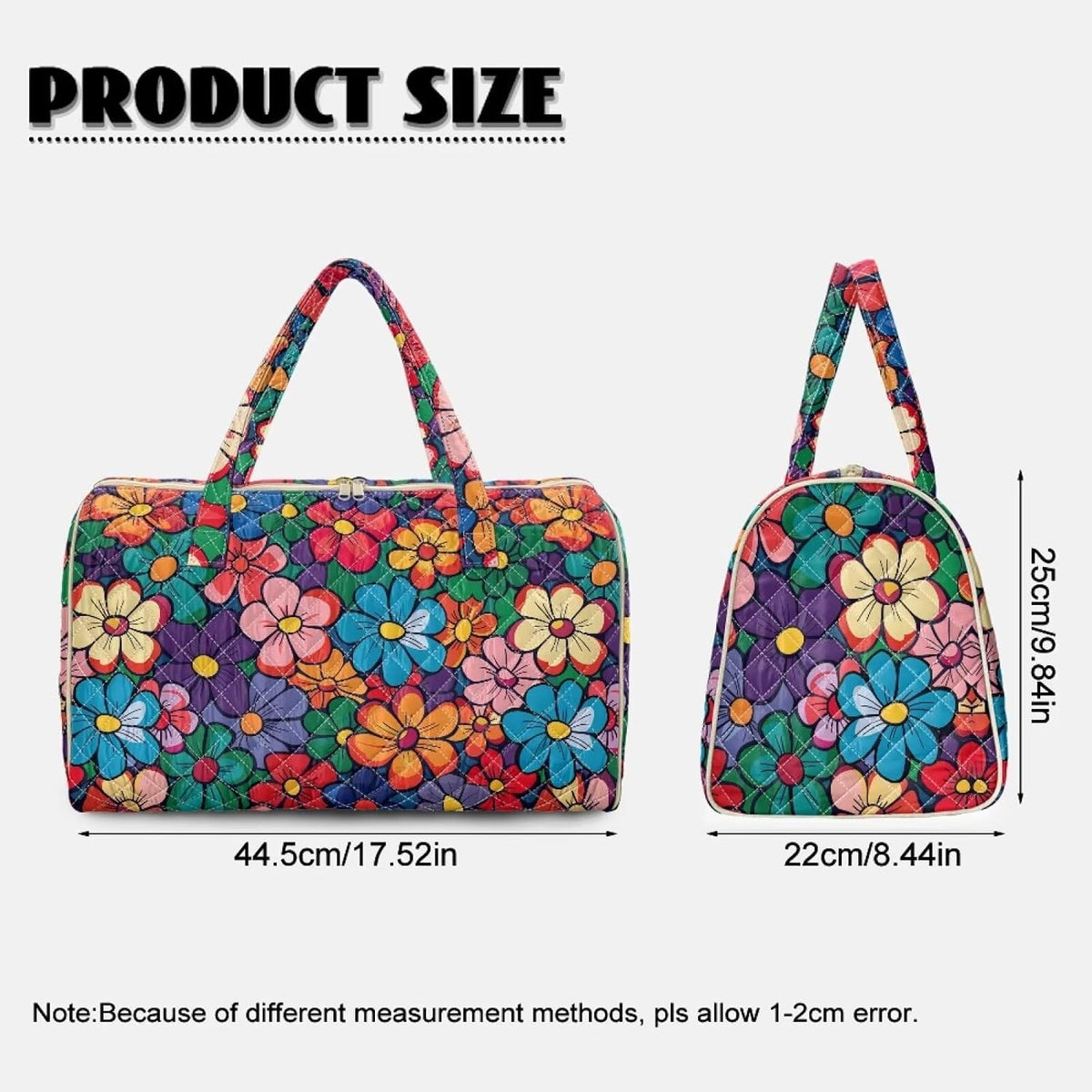 Black Cat Quilted Tote Bag Duffle Bags For Women Travel Quilt Sling Shoulder Bag Large Overnight Hobo Handbag for Work Gym Sport