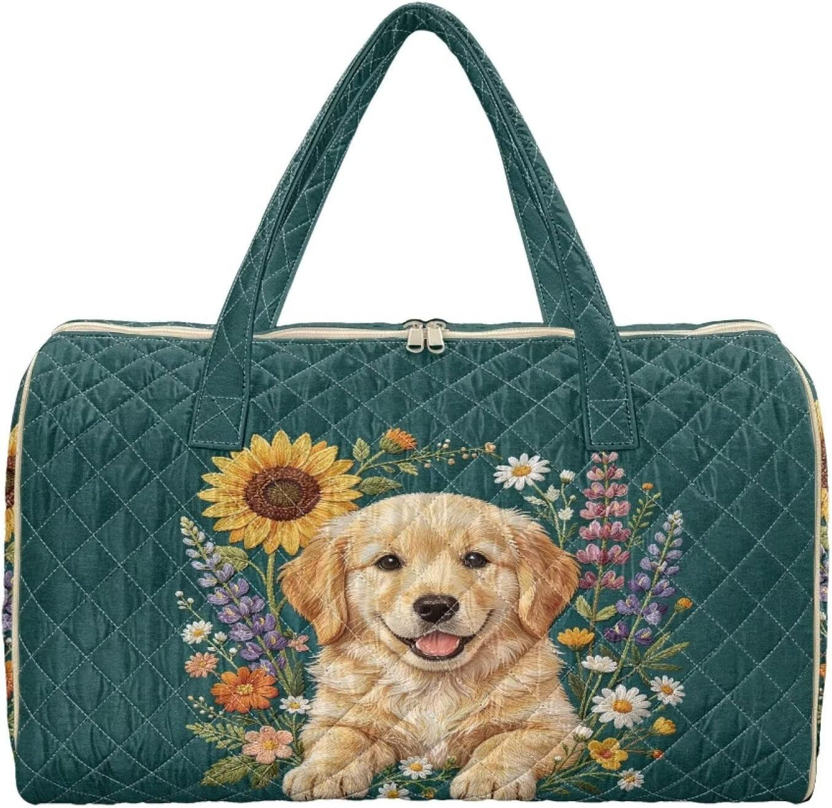 Black Cat Quilted Tote Bag Duffle Bags For Women Travel Quilt Sling Shoulder Bag Large Overnight Hobo Handbag for Work Gym Sport