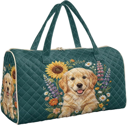 Black Cat Quilted Tote Bag Duffle Bags For Women Travel Quilt Sling Shoulder Bag Large Overnight Hobo Handbag for Work Gym Sport