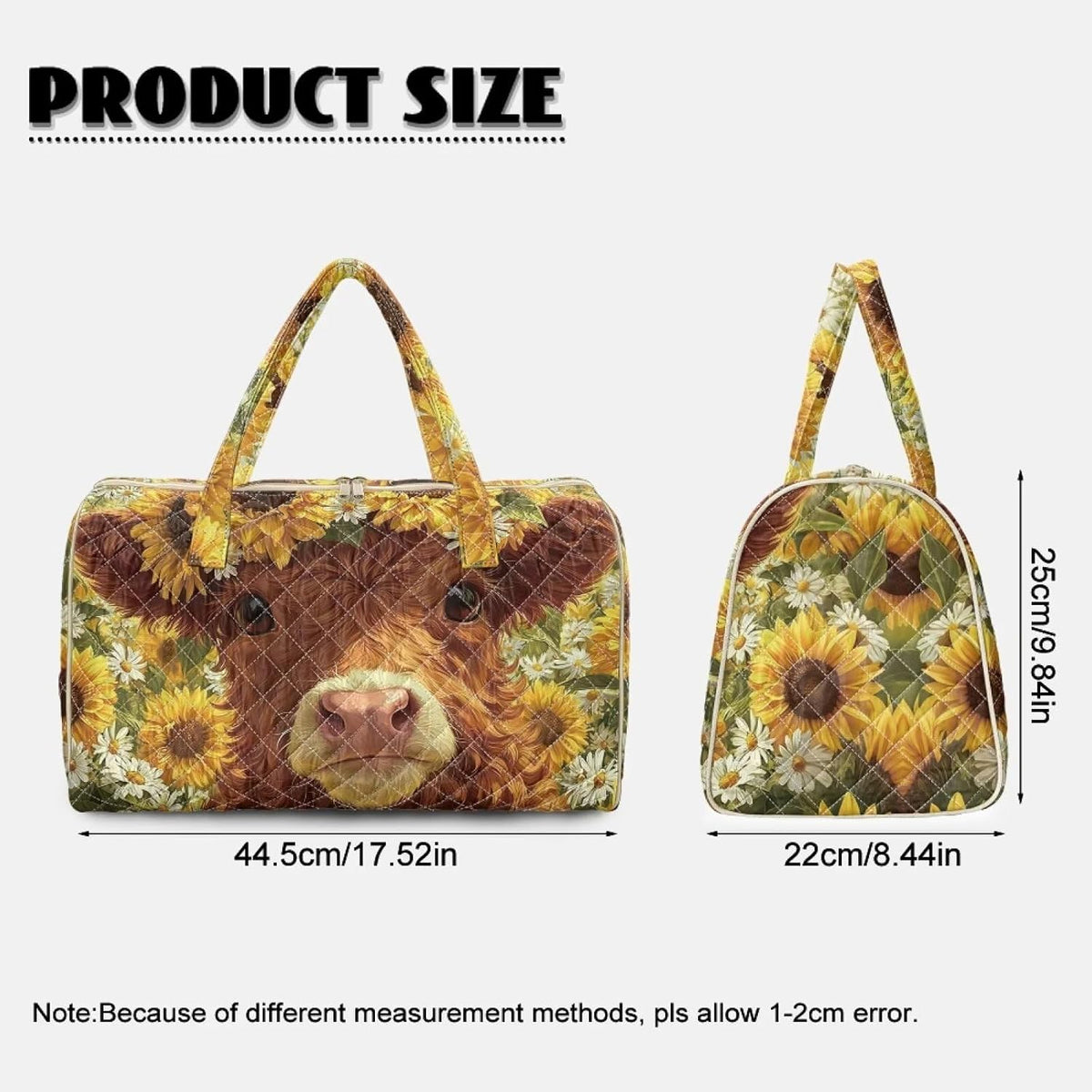 Black Cat Quilted Tote Bag Duffle Bags For Women Travel Quilt Sling Shoulder Bag Large Overnight Hobo Handbag for Work Gym Sport