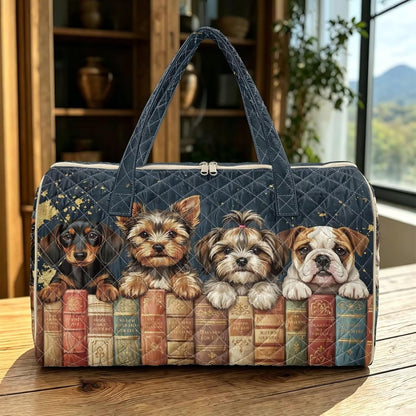 Black Cat Quilted Tote Bag Duffle Bags For Women Travel Quilt Sling Shoulder Bag Large Overnight Hobo Handbag for Work Gym Sport