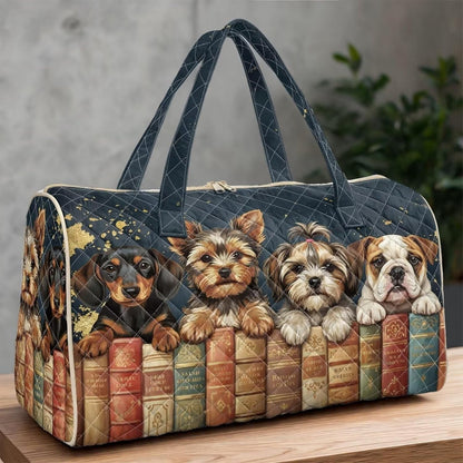 Black Cat Quilted Tote Bag Duffle Bags For Women Travel Quilt Sling Shoulder Bag Large Overnight Hobo Handbag for Work Gym Sport