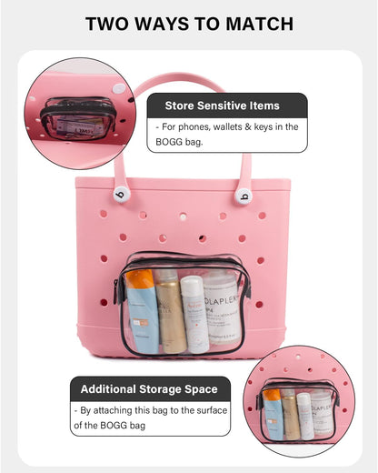 4 Pack Clear Toiletry Bag, Portable Travel Makeup Pouch with Zipper, TSA Approved Organizer, PVC Cosmetic for Airport Airline Compliant (Black, Pack of 4)