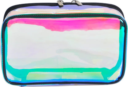 Portable Zippered Transparent Vinyl Travel Cosmetic Bag Clear PVC Makeup Kits Organizer Utility Pouch See Through Plastic TSA Approved Toiletry Carry Pouch