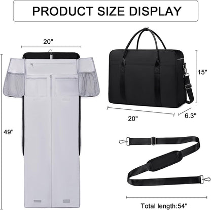 Garment Bags for Travel, Convertible Garment Duffle Bag for Women Men, Carry on Garment Bag Travel Duffel Bag