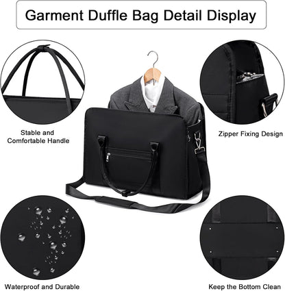 Garment Bags for Travel, Convertible Garment Duffle Bag for Women Men, Carry on Garment Bag Travel Duffel Bag