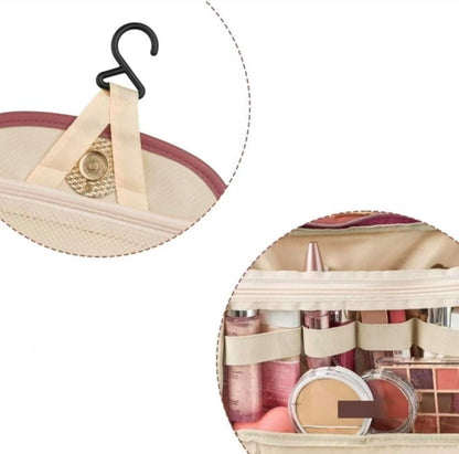 Travel Toiletry Bag for Women - Hanging Cosmetic Makeup Organizer with Clear Compartments, Water-Resistant Cosmetic Bag, Perfect for Vacation, and Daily Use (green)