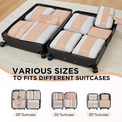 10 Set Compression Packing Cubes for Travel Essentials,Compressible Expandable Space Saver Bags for Organizing Clothes,Luggage Suitcase Garment Bags with Over 1000 pcs Mesh Holes(Black)