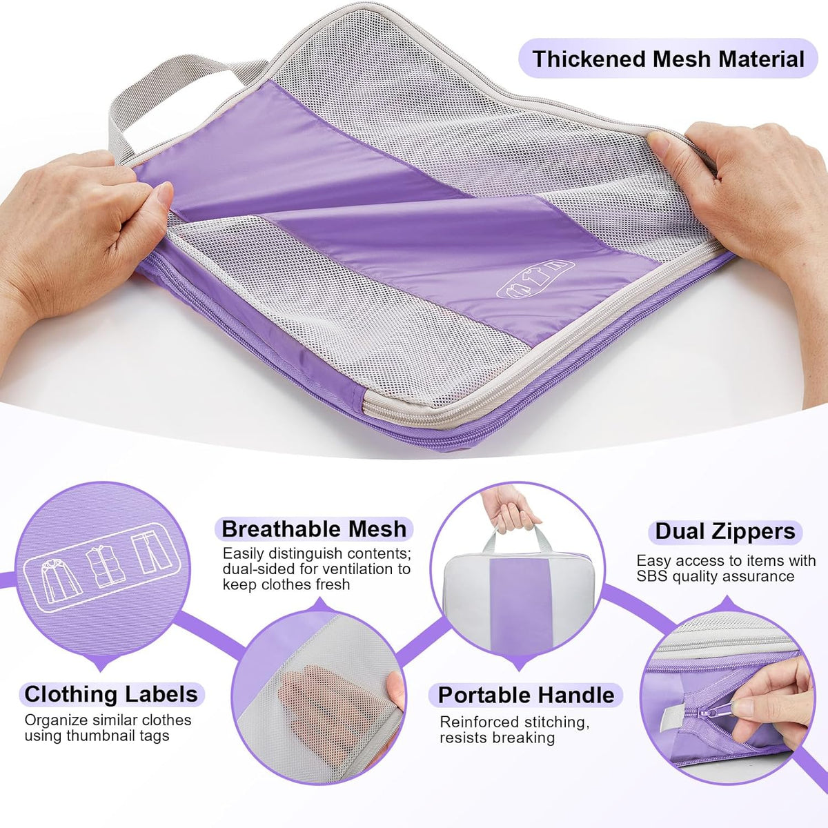 10 Set Compression Packing Cubes for Travel Essentials,Compressible Expandable Space Saver Bags for Organizing Clothes,Luggage Suitcase Garment Bags with Over 1000 pcs Mesh Holes(Black)