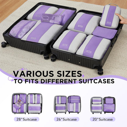 10 Set Compression Packing Cubes for Travel Essentials,Compressible Expandable Space Saver Bags for Organizing Clothes,Luggage Suitcase Garment Bags with Over 1000 pcs Mesh Holes(Black)