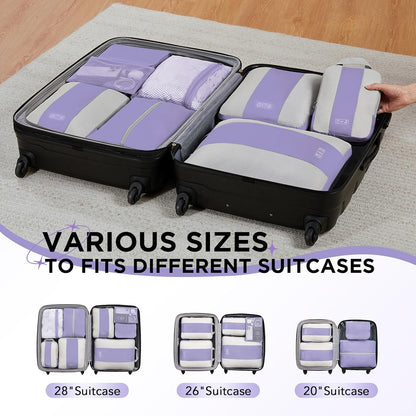 10 Set Compression Packing Cubes for Travel Essentials,Compressible Expandable Space Saver Bags for Organizing Clothes,Luggage Suitcase Garment Bags with Over 1000 pcs Mesh Holes(Black)
