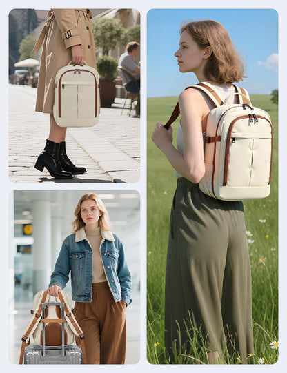 40x30x15cm Personal Item Bag Underseat Travel Backpack 17x13x6 Inches Underseat Personal Item Bag for Airlines Lightweight Carry on Luggage Flight Approved for College Weekender Beige
