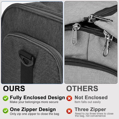 Travel Garment Bag, 55L 2-in-1 Convertible Carry-On Suit Bag with Full-Zip 360-Degree Protection for Business Travel & Weddings, Hanging Suitcase Duffel Bag, Midnight Grey