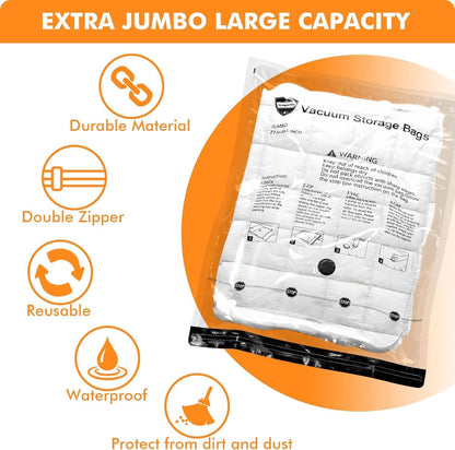 Vacuum Seal Bags for Clothing Travel & Home Storage, Travel Vacuum Bags with Pump,Space Saver for Blankets, Comforters, Pillows, Clothes,24 Combo with Electric Pump