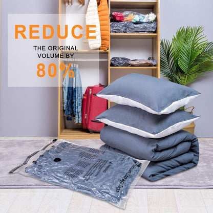Vacuum Seal Bags for Clothing Travel & Home Storage, Travel Vacuum Bags with Pump,Space Saver for Blankets, Comforters, Pillows, Clothes,24 Combo with Electric Pump