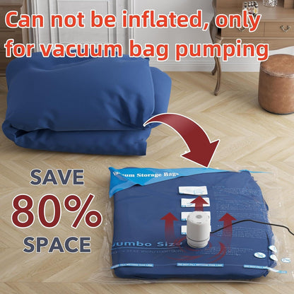 Vacuum Seal Bags for Clothing Travel & Home Storage, Travel Vacuum Bags with Pump,Space Saver for Blankets, Comforters, Pillows, Clothes,24 Combo with Electric Pump