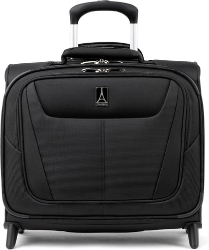 Maxlite 5 Softside Lightweight Rolling Underseat Tote Upright 2 Wheel Bag, Men and Women, 14-Inch — Black
