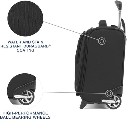 Maxlite 5 Softside Lightweight Rolling Underseat Tote Upright 2 Wheel Bag, Men and Women, 14-Inch — Black