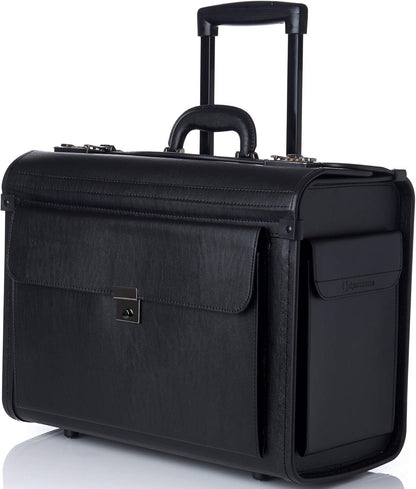 Rolling 17" Laptop Briefcase on Wheels Attache Lawyers Case Legal Size
