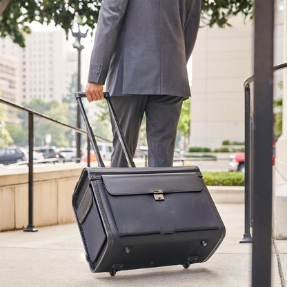 Rolling 17" Laptop Briefcase on Wheels Attache Lawyers Case Legal Size