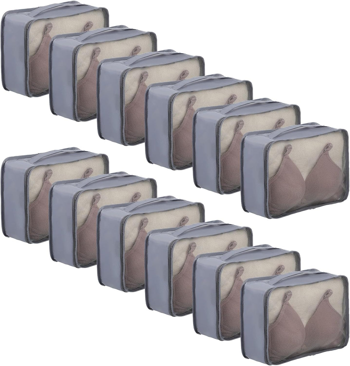 12 Pcs Packing Cubes Luggage Organizers Small Mesh Clothing Underwear Bag Foldable Laundry Bags for Travel Hiking Camping Backpacking