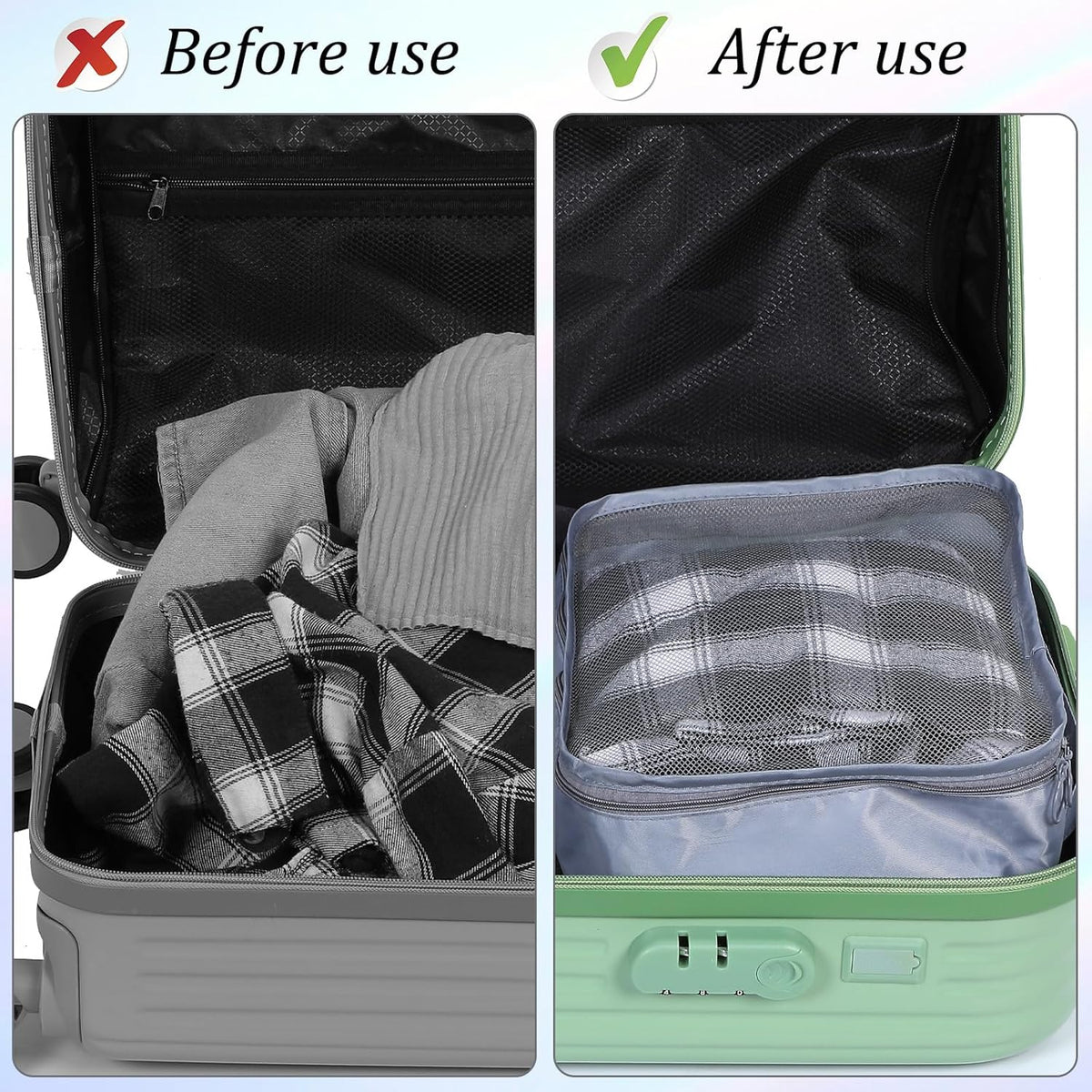 12 Pcs Packing Cubes Luggage Organizers Small Mesh Clothing Underwear Bag Foldable Laundry Bags for Travel Hiking Camping Backpacking