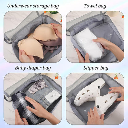 12 Pcs Packing Cubes Luggage Organizers Small Mesh Clothing Underwear Bag Foldable Laundry Bags for Travel Hiking Camping Backpacking