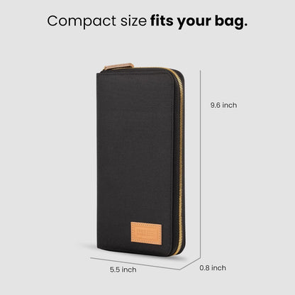 Premium Family Passport Holder and Document Organiser for 4 with RFID Blocking (Black)