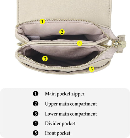 Small Crossbody Bags for Women Vegan Leather Cross Body Phone Purse | Lightweight Cell Phone Wallet, Women's Shoulder Handbags, Mini Cross Body Bag for Woman Travel Shopping Everyday Daily Use
