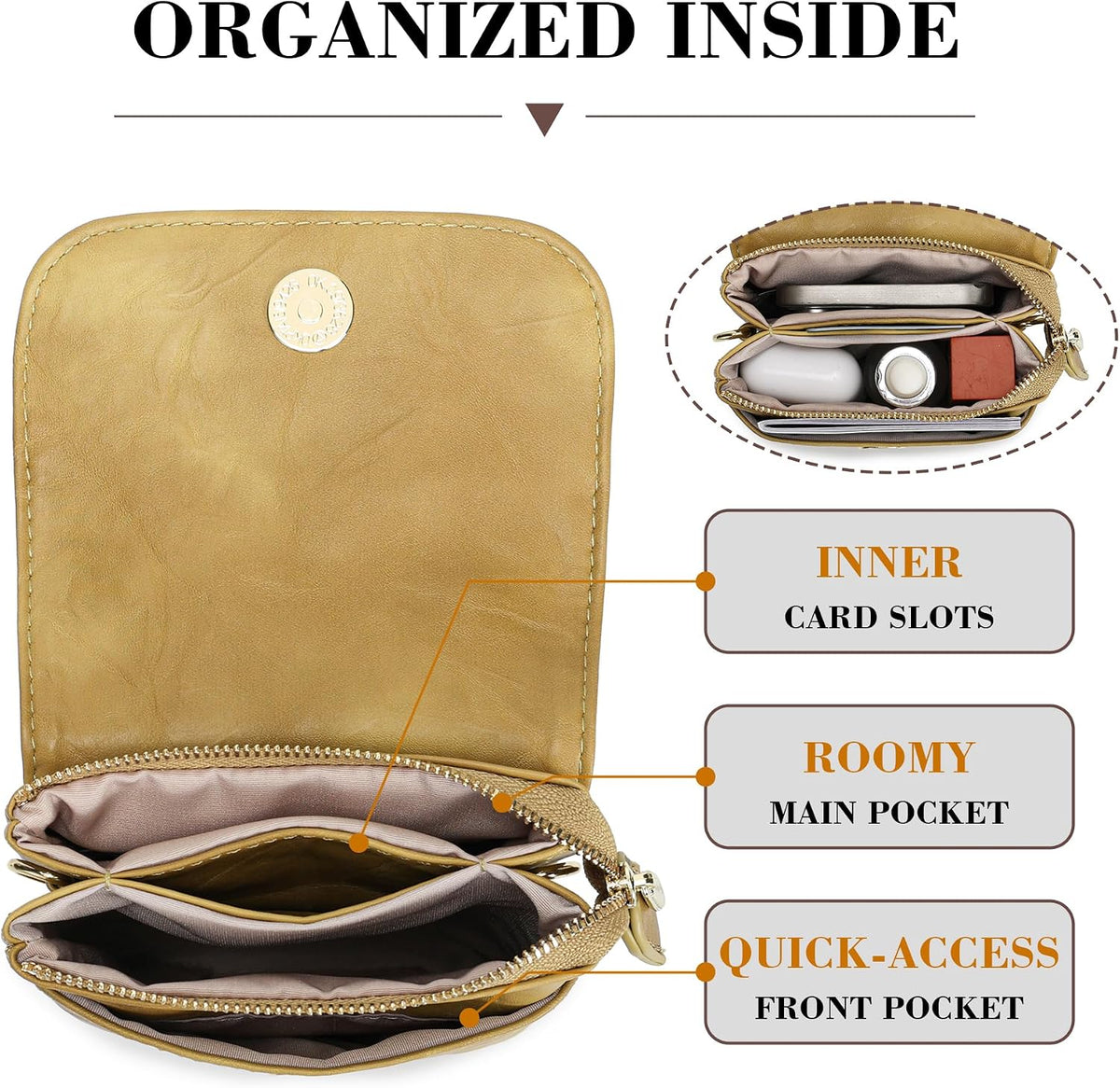 Small Crossbody Bags for Women Vegan Leather Cross Body Phone Purse | Lightweight Cell Phone Wallet, Women's Shoulder Handbags, Mini Cross Body Bag for Woman Travel Shopping Everyday Daily Use