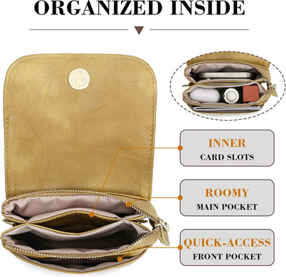 Small Crossbody Bags for Women Vegan Leather Cross Body Phone Purse | Lightweight Cell Phone Wallet, Women's Shoulder Handbags, Mini Cross Body Bag for Woman Travel Shopping Everyday Daily Use