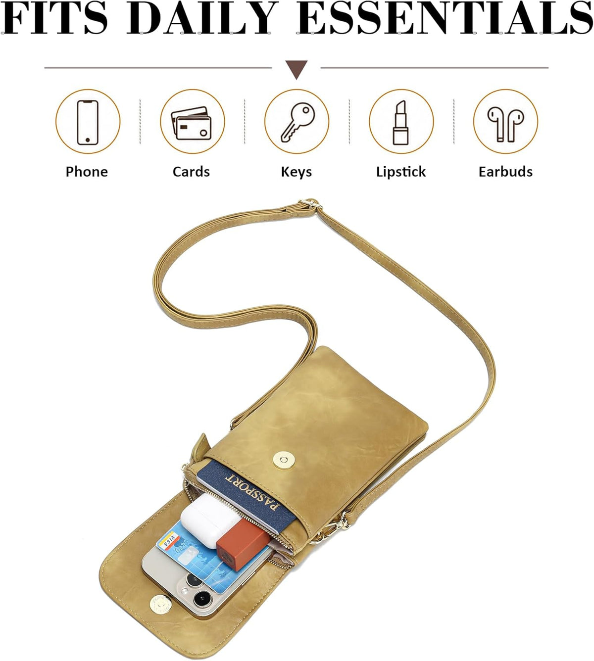 Small Crossbody Bags for Women Vegan Leather Cross Body Phone Purse | Lightweight Cell Phone Wallet, Women's Shoulder Handbags, Mini Cross Body Bag for Woman Travel Shopping Everyday Daily Use