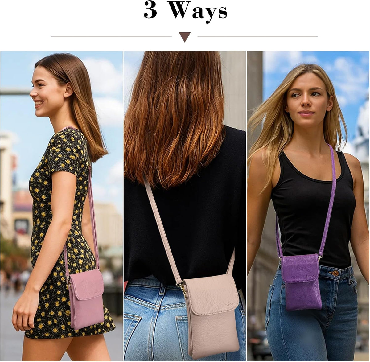 Small Crossbody Bags for Women Vegan Leather Cross Body Phone Purse | Lightweight Cell Phone Wallet, Women's Shoulder Handbags, Mini Cross Body Bag for Woman Travel Shopping Everyday Daily Use