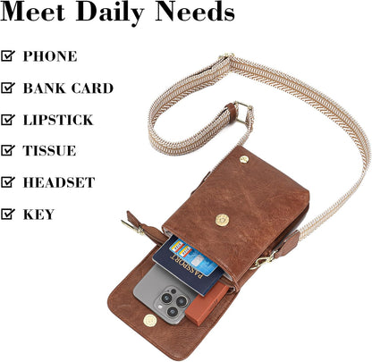Small Crossbody Bags for Women Vegan Leather Cross Body Phone Purse | Lightweight Cell Phone Wallet, Women's Shoulder Handbags, Mini Cross Body Bag for Woman Travel Shopping Everyday Daily Use