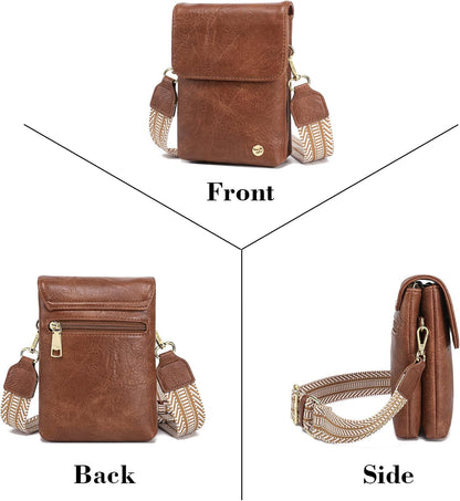 Small Crossbody Bags for Women Vegan Leather Cross Body Phone Purse | Lightweight Cell Phone Wallet, Women's Shoulder Handbags, Mini Cross Body Bag for Woman Travel Shopping Everyday Daily Use