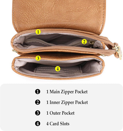 Small Crossbody Bags for Women Vegan Leather Cross Body Phone Purse | Lightweight Cell Phone Wallet, Women's Shoulder Handbags, Mini Cross Body Bag for Woman Travel Shopping Everyday Daily Use