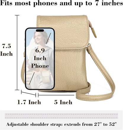 Small Crossbody Bags for Women Vegan Leather Cross Body Phone Purse | Lightweight Cell Phone Wallet, Women's Shoulder Handbags, Mini Cross Body Bag for Woman Travel Shopping Everyday Daily Use
