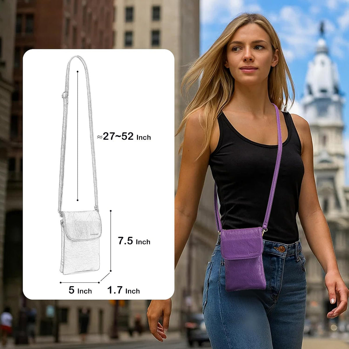 Small Crossbody Bags for Women Vegan Leather Cross Body Phone Purse | Lightweight Cell Phone Wallet, Women's Shoulder Handbags, Mini Cross Body Bag for Woman Travel Shopping Everyday Daily Use