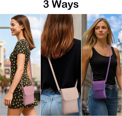 Small Crossbody Bags for Women Vegan Leather Cross Body Phone Purse | Lightweight Cell Phone Wallet, Women's Shoulder Handbags, Mini Cross Body Bag for Woman Travel Shopping Everyday Daily Use