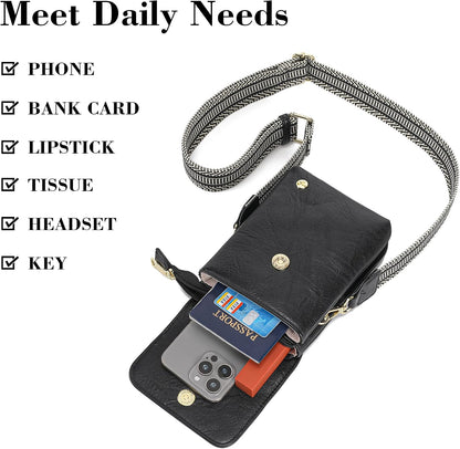 Small Crossbody Bags for Women Vegan Leather Cross Body Phone Purse | Lightweight Cell Phone Wallet, Women's Shoulder Handbags, Mini Cross Body Bag for Woman Travel Shopping Everyday Daily Use