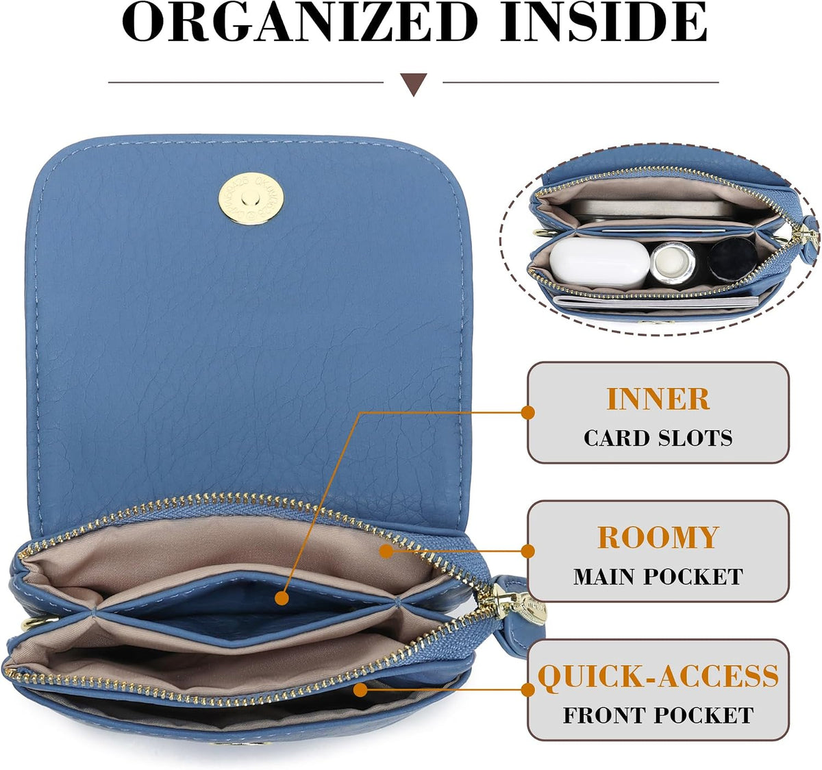 Small Crossbody Bags for Women Vegan Leather Cross Body Phone Purse | Lightweight Cell Phone Wallet, Women's Shoulder Handbags, Mini Cross Body Bag for Woman Travel Shopping Everyday Daily Use