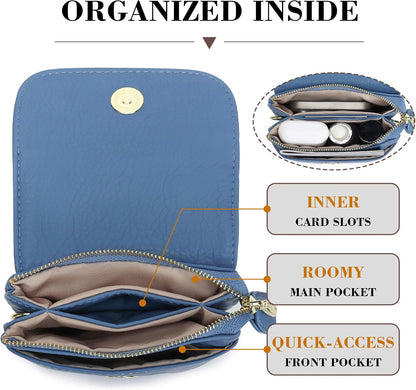 Small Crossbody Bags for Women Vegan Leather Cross Body Phone Purse | Lightweight Cell Phone Wallet, Women's Shoulder Handbags, Mini Cross Body Bag for Woman Travel Shopping Everyday Daily Use