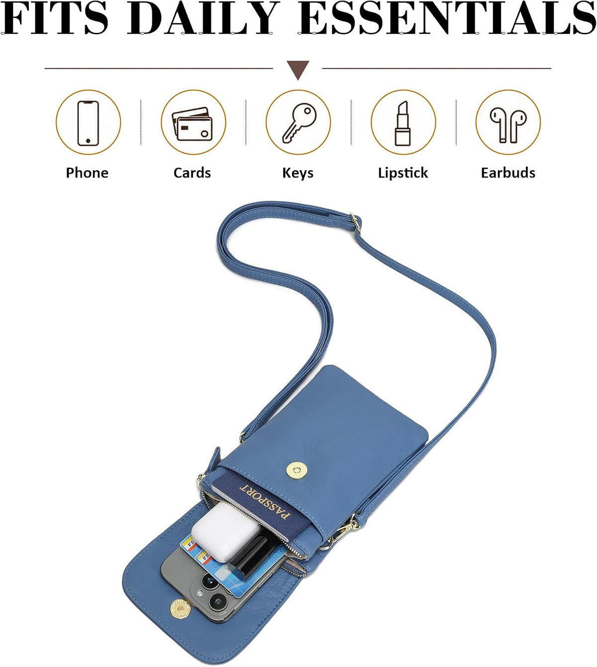 Small Crossbody Bags for Women Vegan Leather Cross Body Phone Purse | Lightweight Cell Phone Wallet, Women's Shoulder Handbags, Mini Cross Body Bag for Woman Travel Shopping Everyday Daily Use